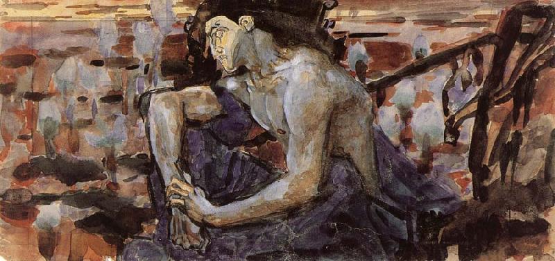 Mikhail Vrubel The Seated Demon oil painting image